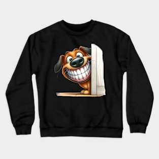 Cute  Dog Peeking around a corner Crewneck Sweatshirt